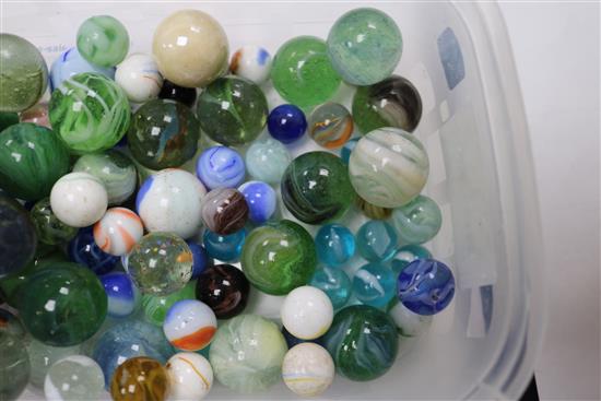 A collection of assorted marbles